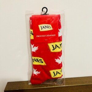 🍁 NWT Rare Janes “Proudly Canadian” Promo Socks Maple Leaf Canada Gift Limited